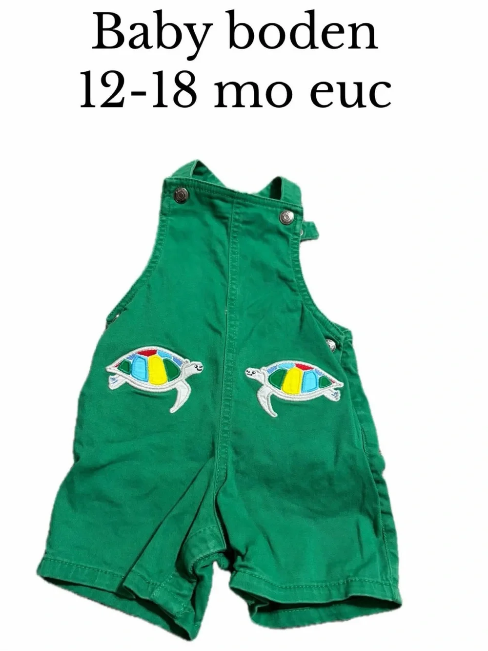 Baby boden 12-18 month sea turtle overalls